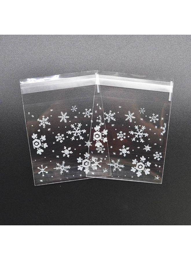 BGM 5 Packs Snowflake Candy Cookie Snack Bag Self-Adhesive Gift Bag White  - Image 4
