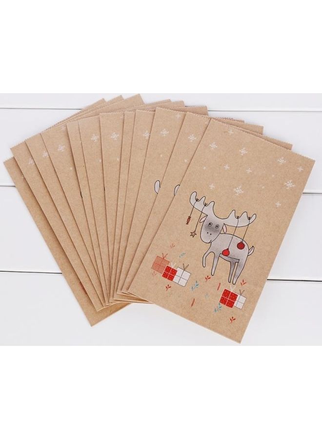 BGM 12-Piece Christmas Decorative Paper Bag with Sticker Set Multicolour  - Image 4