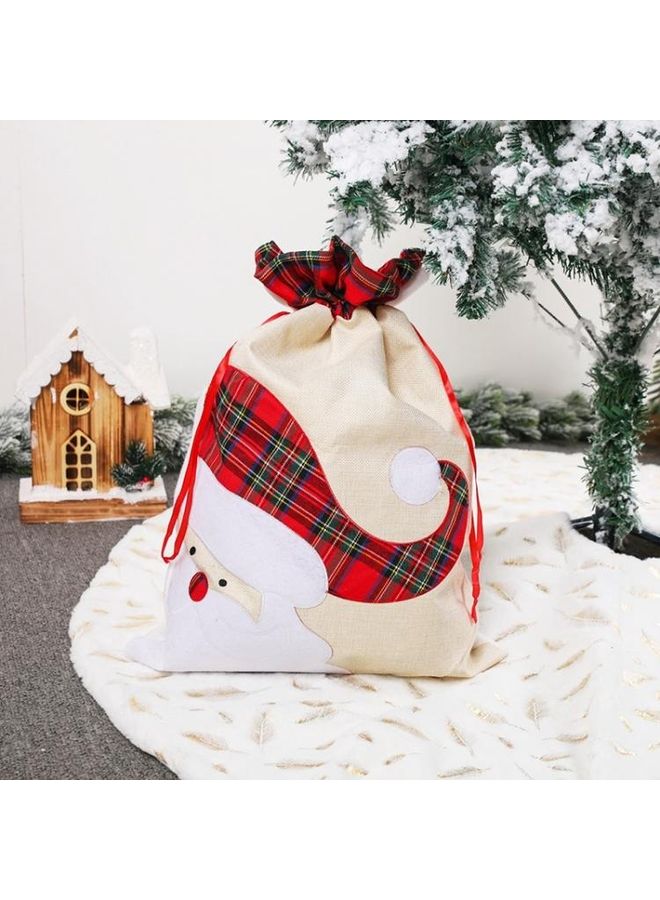 BGM 2-Piece Linen Tote Drawstring Pocket Decoration Bag Multicolour  - Image 1