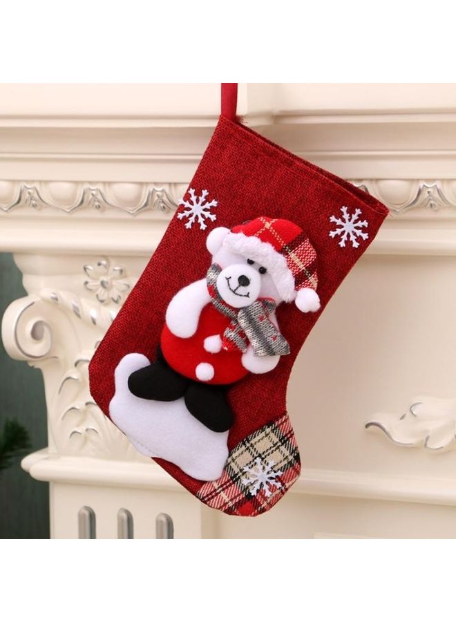 BGM 3-Piece Medium Linen Stocking Decoration Gift Bag Multicolour - Image 1