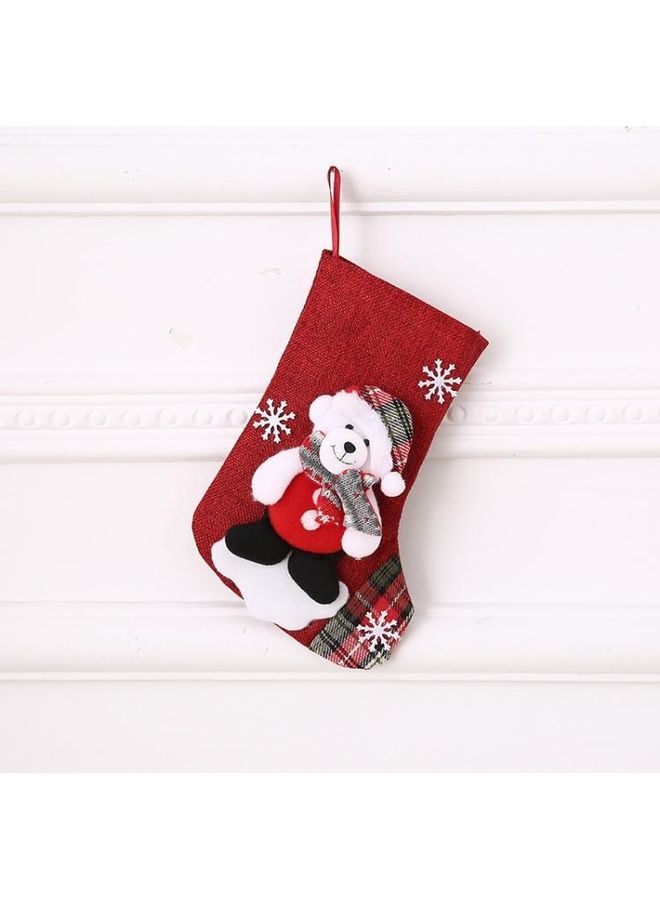 BGM 3-Piece Medium Linen Stocking Decoration Gift Bag Multicolour - Image 2