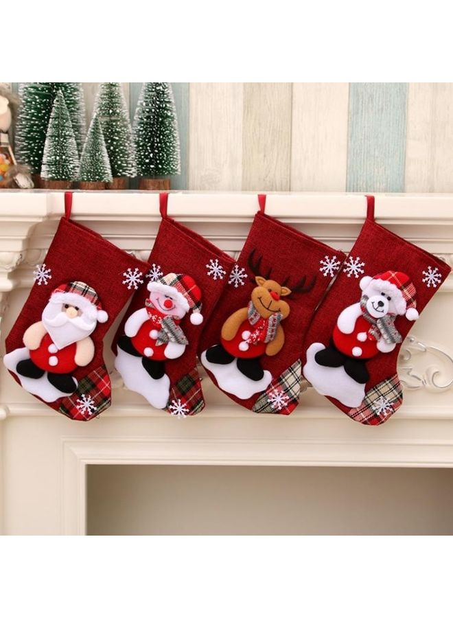 BGM 3-Piece Medium Linen Stocking Decoration Gift Bag Multicolour - Image 4
