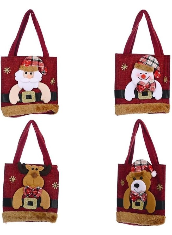 BGM 4-Piece Decoration Linen Fluffy Tote Gift Candy Bag Multicolour - Image 2