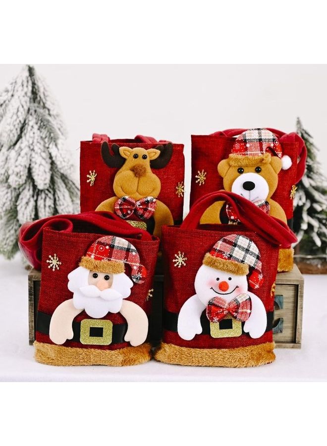 BGM 4-Piece Decoration Linen Fluffy Tote Gift Candy Bag Multicolour - Image 5