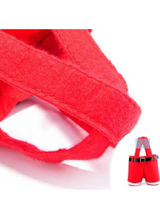 بي جي إم حقيبة لزجاجات المشروبات  بتصميم سروال وحمالات للزينة أحمر - Image 4