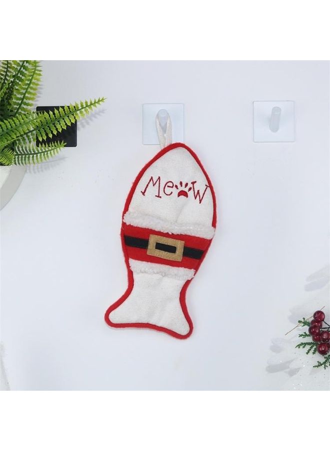 2-Piece Multi-function Fish Shape Sock Knife Fork Sleeve Tree Pendant Decoration Bag Multicolour