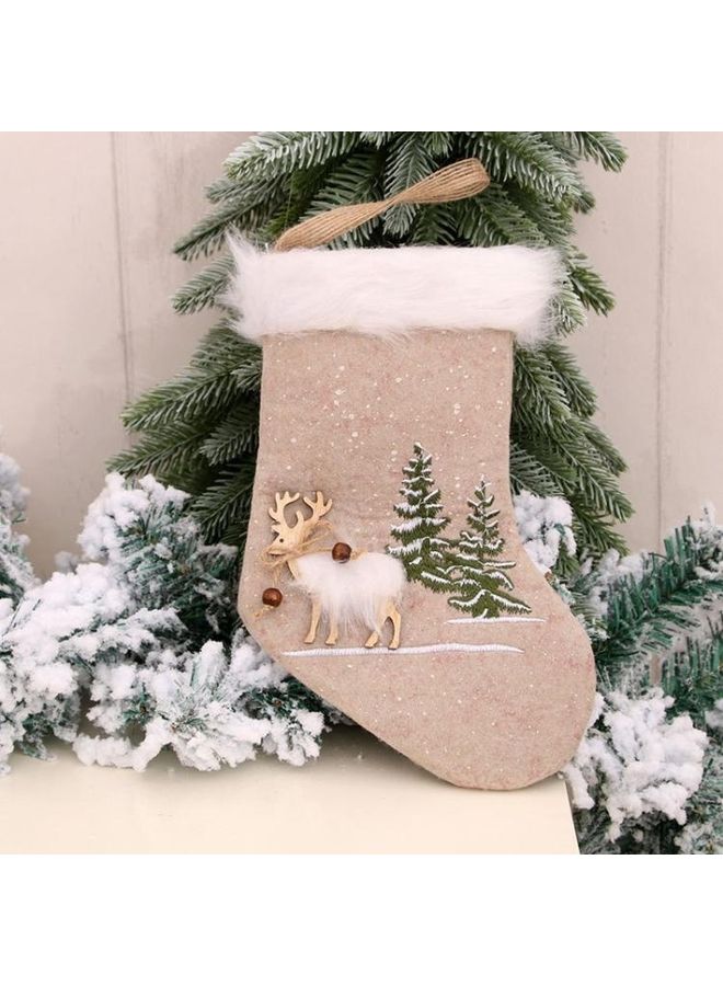 BGM Burlap Socks Gloves Tree Pendant Gift Bag Multicolour - Image 1