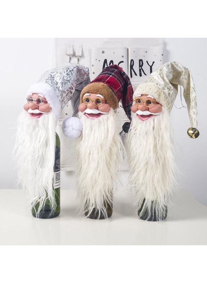 BGM 2-Piece Silicone Santa Claus Head Red Wine Set Multicolour - Image 3
