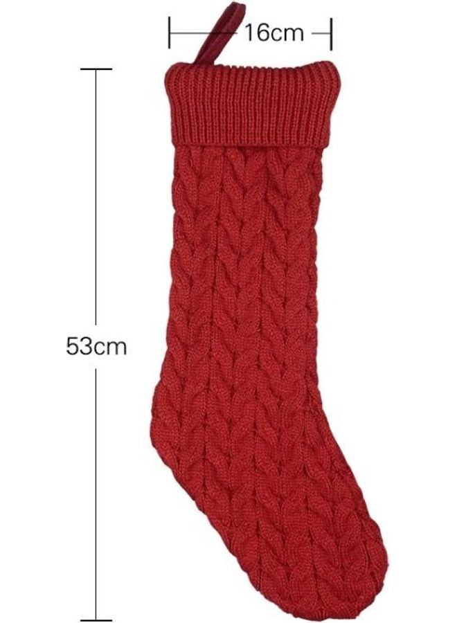 BGM Knitted Woolen Socks Pendant Ornament Gift Bag Beige - Image 3