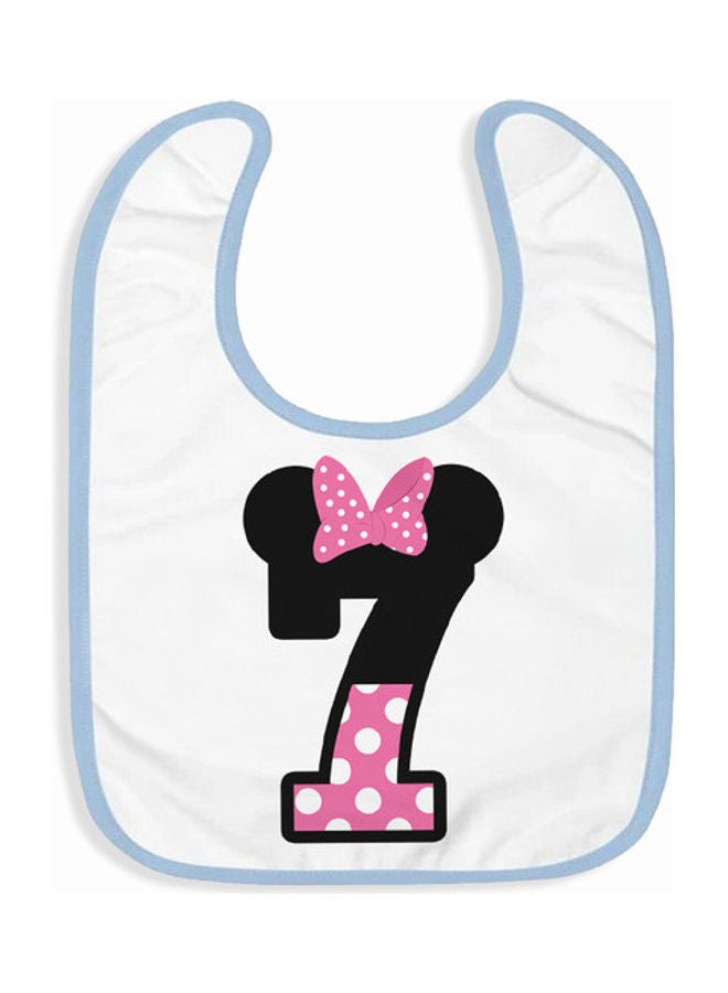 Minnie Mouse Number 7 Printed Bib