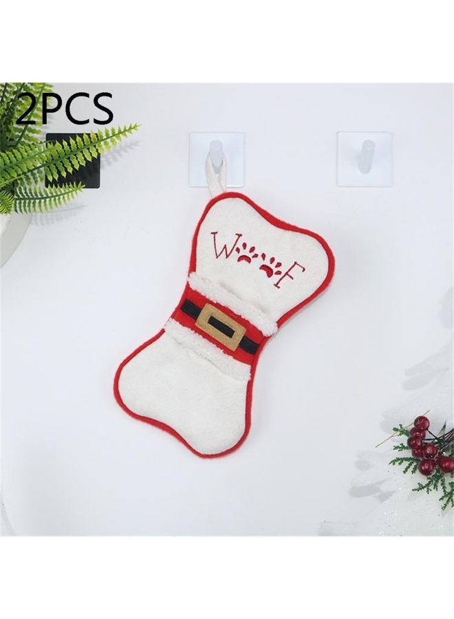 BGM 2-Piece Multi-function Bone Shape Sock Knife Fork Sleeve Tree Pendant Decoration Bag Multicolour - Image 1