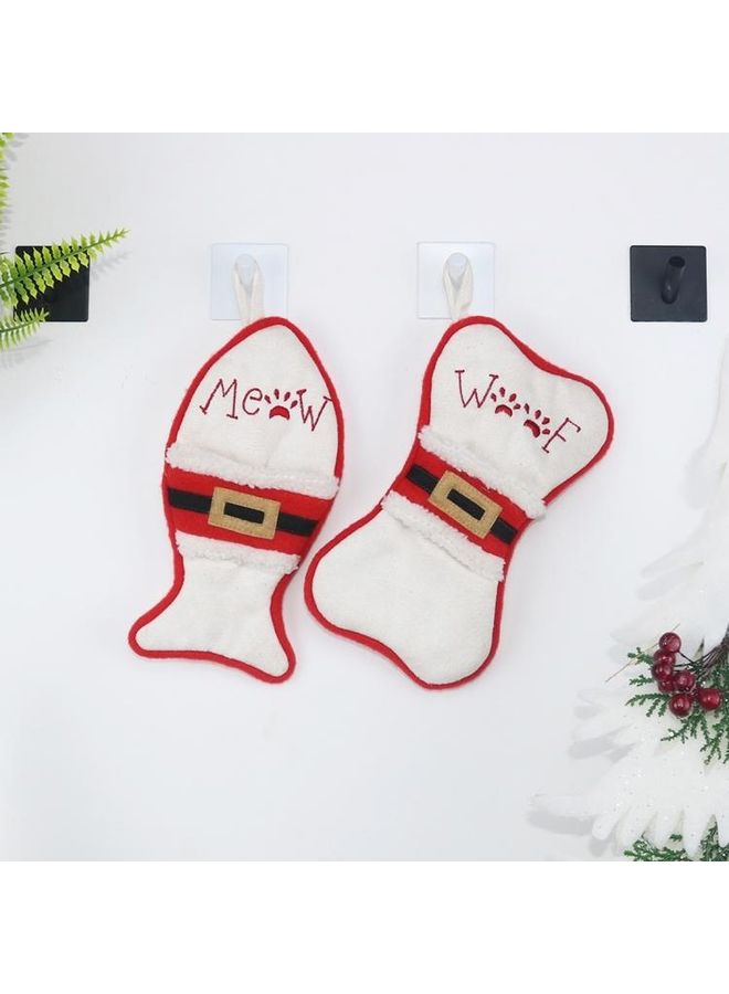 BGM 2-Piece Multi-function Bone Shape Sock Knife Fork Sleeve Tree Pendant Decoration Bag Multicolour - Image 5