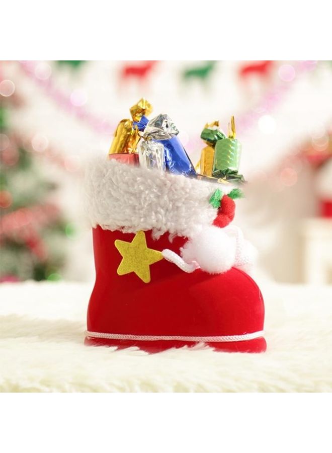 BGM Decoration Flocking Stocking Boot Candy Bag Multicolour - Image 1