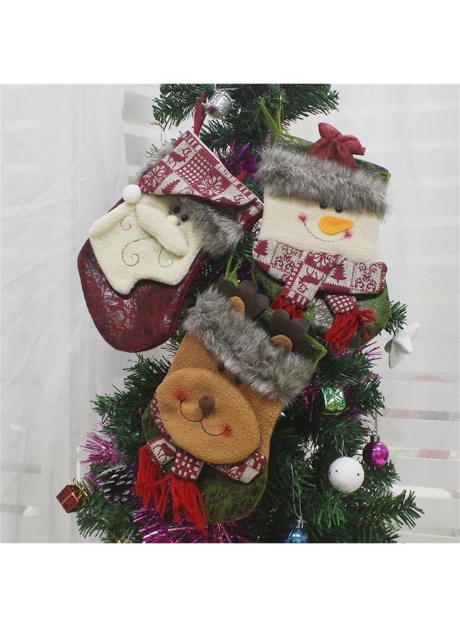 Tree Pendant Decoration nowman Pattern Sock Gift Bag Multicolour
