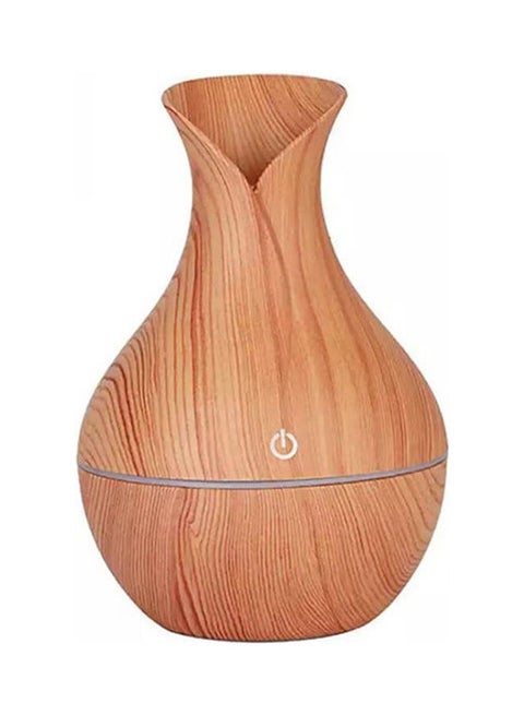 Aroma Essential Oil Diffuser, Wood Grain Aromatherapy Diffuser Ultrasonic Cool Mist Humidifier With 7 Color Changing Brown 6.2x3.5x5.2cm