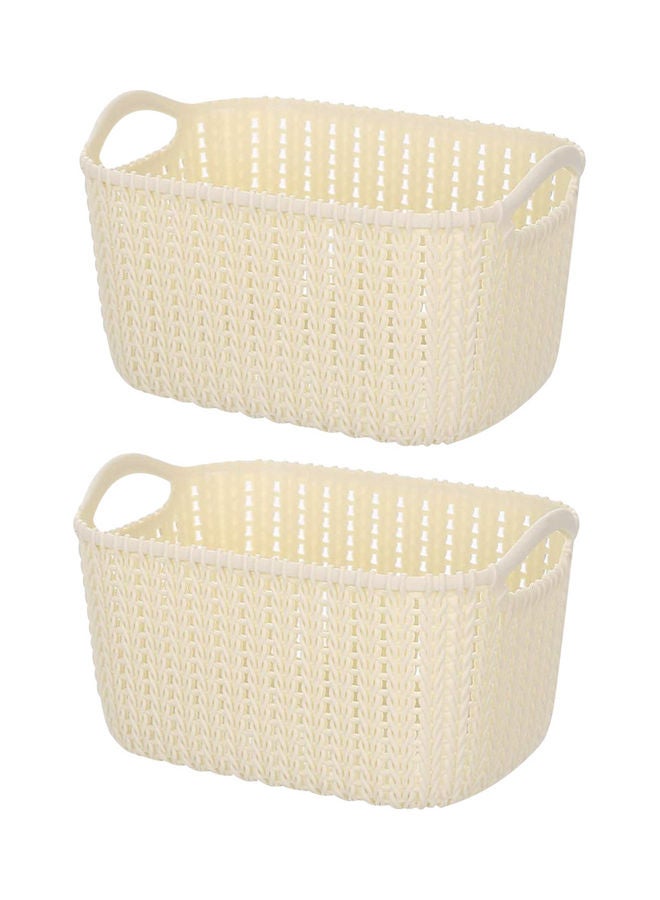 AIWANTO 2-Piece Storage Baskets Beige 24 x12x14cm  - Image 2