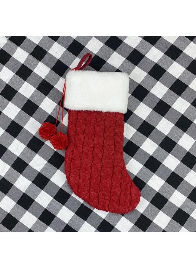 BGM Socks Shape Christmas Decorative Gift Bag Red/White - Image 2