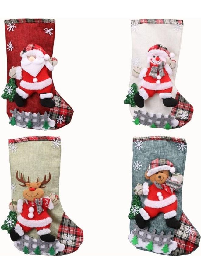 BGM 4-Piece Socks Shape Christmas Decorative Ornament Multicolour - Image 1