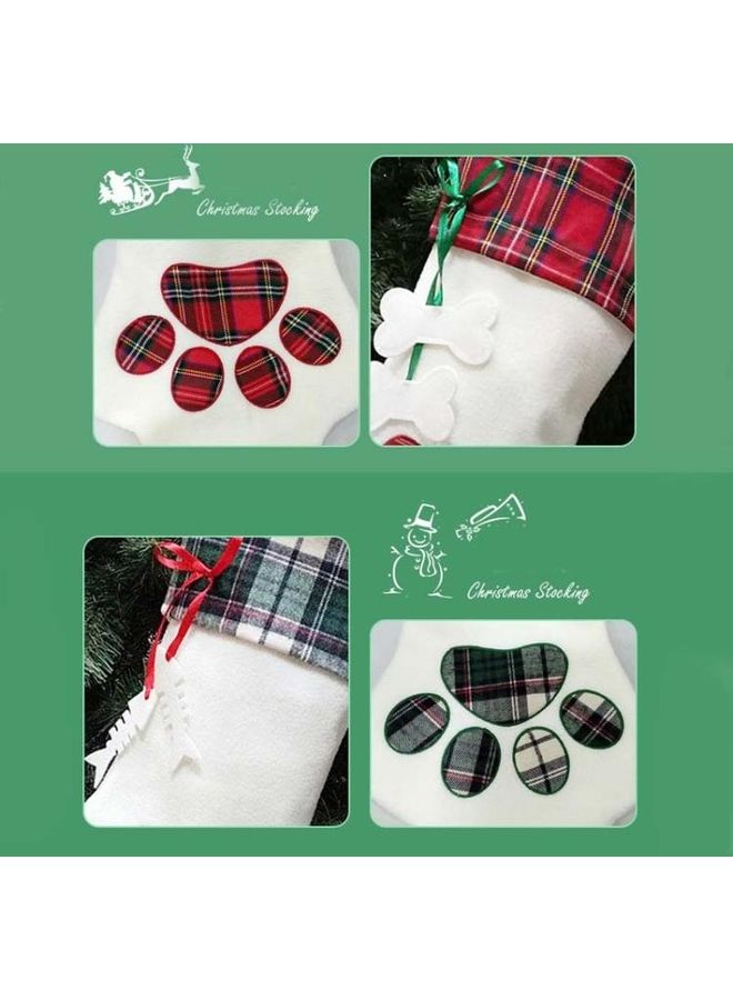 BGM Dog Paw Shape Christmas Decorative Gift Bag White/Red - Image 4