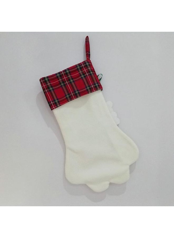 BGM Dog Paw Shape Christmas Decorative Gift Bag White/Red - Image 2