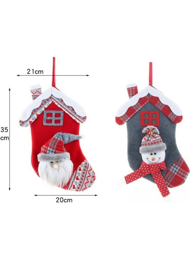 بي جي إم قطعتان من حقيبة هدايا بدلاية زينة على شكل جورب متوسط الحجم متعدد الألوان - Image 3