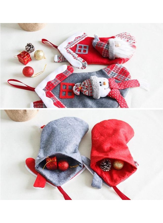 بي جي إم قطعتان من حقيبة هدايا بدلاية زينة على شكل جورب متوسط الحجم متعدد الألوان - Image 4