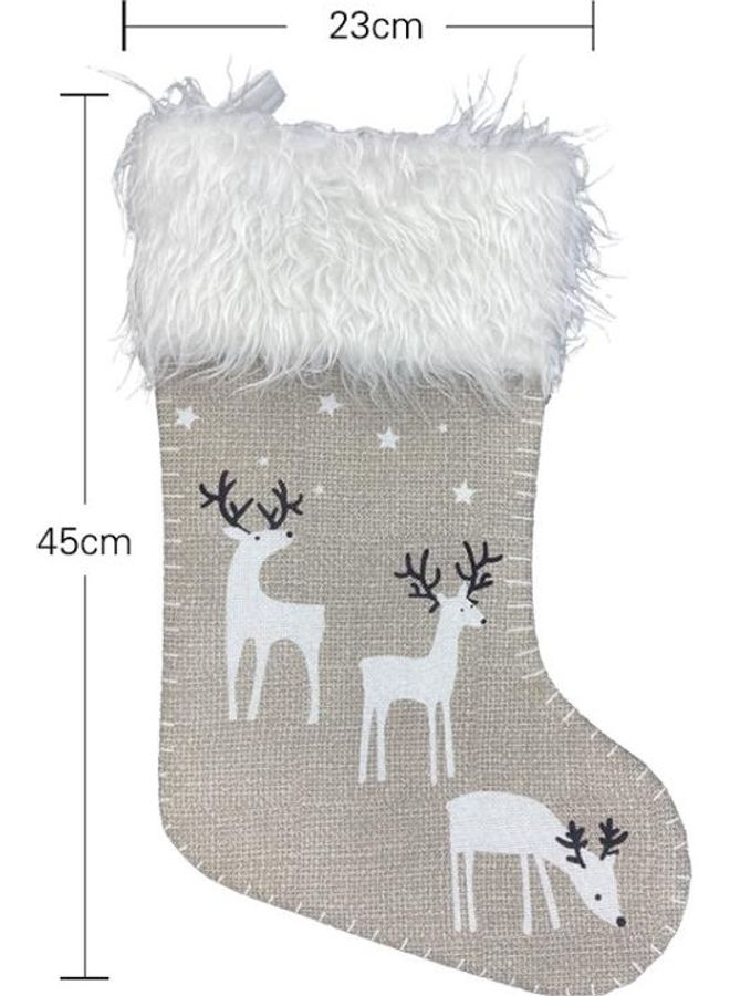 BGM Socks Shape Christmas Decorative Gift Bag Green/White - Image 3