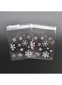 5 Packs Snowflake Candy Cookie Snack Self-Adhesive Gift Bag White - v1629641028/N50325415A_5