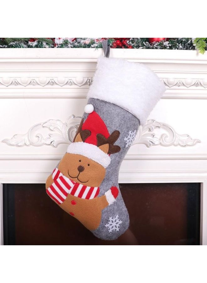 BGM Decorations Large Felt Stocking Pendant Gift Bag Multicolour - Image 1