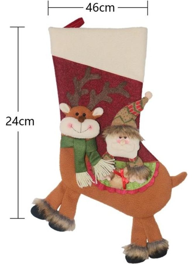 Tree Pendant Decoration Claus Pattern Sock Gift Bag Multicolour