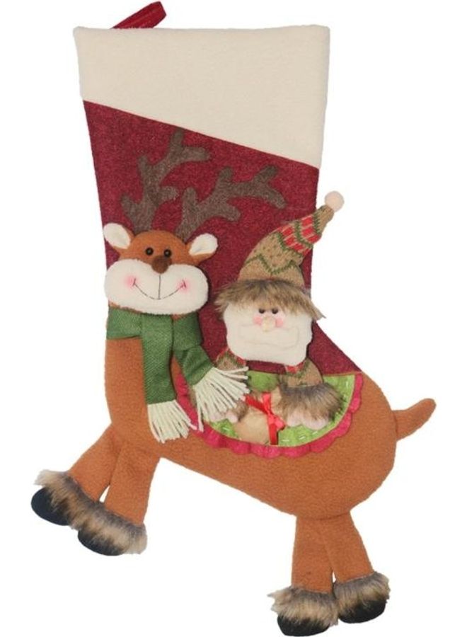 Tree Pendant Decoration Claus Pattern Sock Gift Bag Multicolour