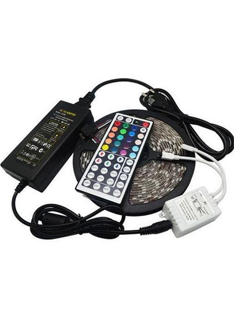 Led Strip Light Rgb 5050 5M 60 Led/Meter Waterproof With Remote 44K Control And Power Adapter Multicolour 40cm