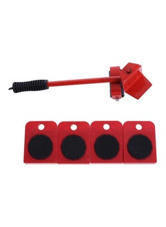 Generic Furniture Mover Tool Set Furniture Transport Lifter Heavy Stuffs Moving Tool 4 Wheeled Mover Roller And 1 Wheel Bar Hand Tools Red 11.5cm 