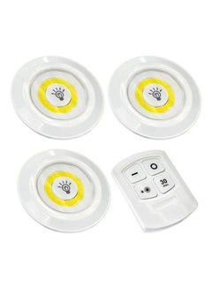 Generic Set Of 3 Wireless Adjustable Led Brightness Lights With Remote Control Off white 20.9cm  - Image 1
