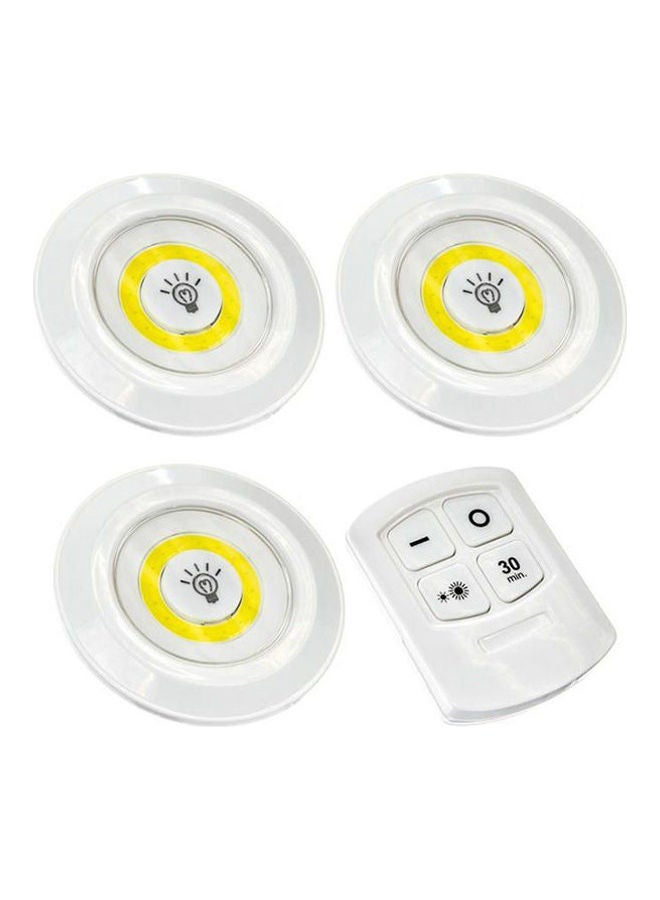 Generic - Set Of 3 Wireless Adjustable Led Brightness Lights With Remote Control Off white 20.9cm - Image 1