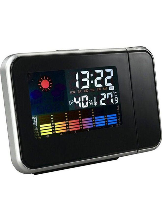 Electronic Clock, With Projector, Alarm And Weather Display Black 16cm - Image 1