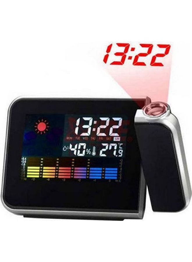 Electronic Clock, With Projector, Alarm And Weather Display Black 16cm - Image 2