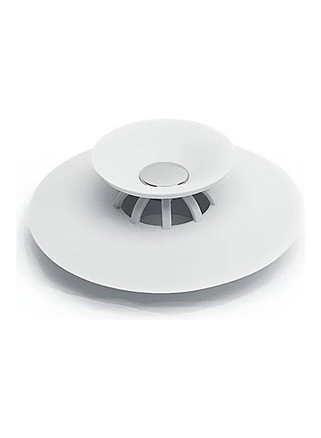 سدادة تصريف مياه بشكل دائرة مطّاطيّة من السيليكون لحوض الإستحمام من مادة PVC أبيض 9.9سم  - Image 2