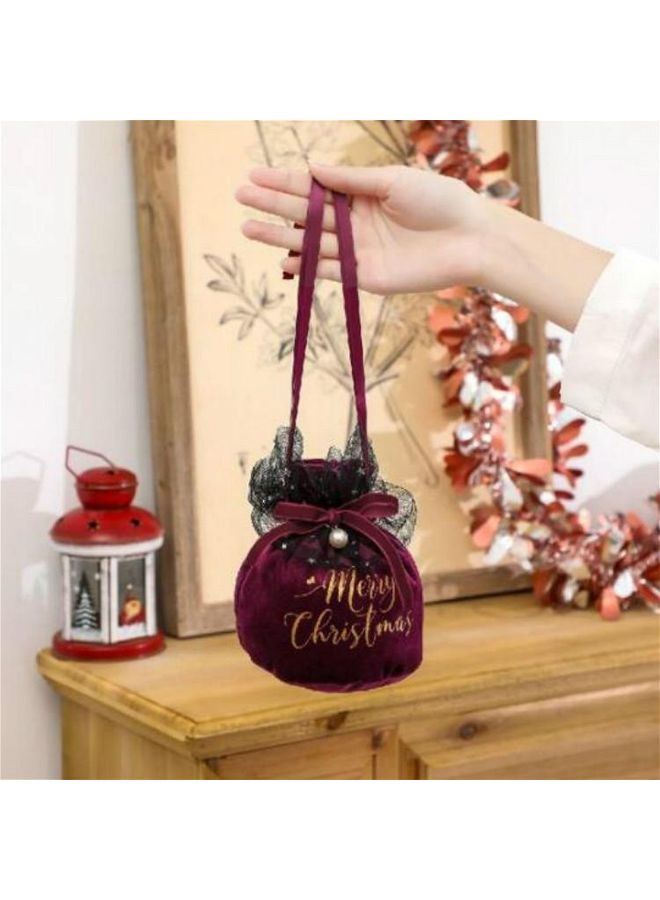 BGM 5-Piece Velvet Peace Fruit Decoration Supplies Candy Gift Bag Multicolour - Image 2