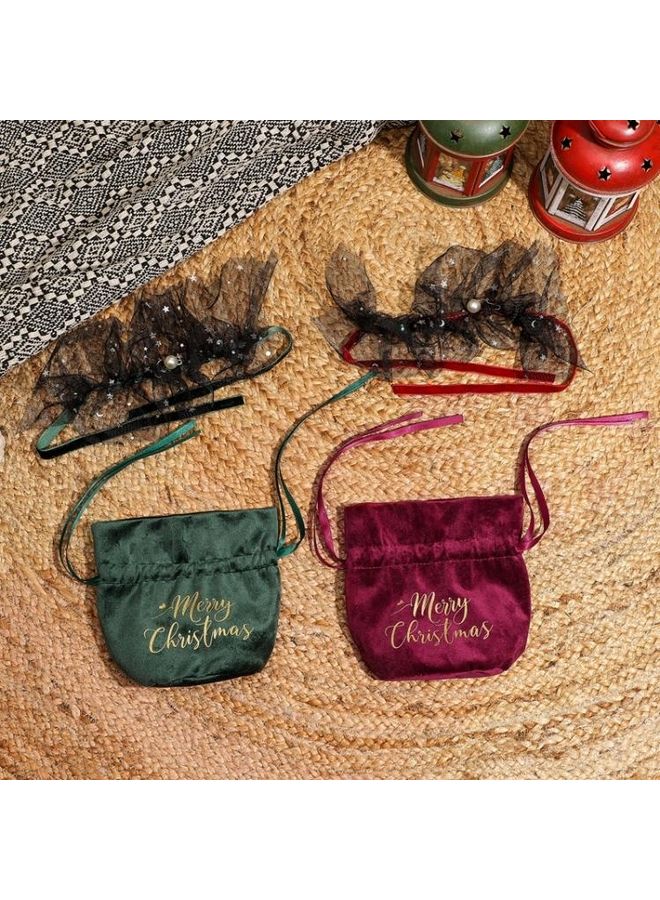 BGM 5-Piece Velvet Peace Fruit Decoration Supplies Candy Gift Bag Multicolour - Image 4