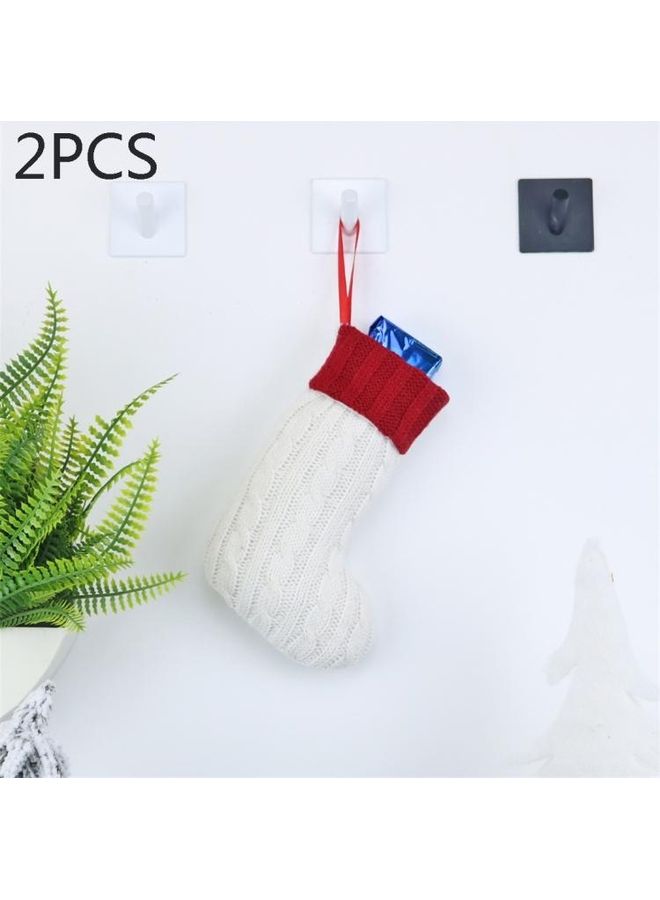 BGM 2-Piece Wool Knitting Sock Tree Pendant Decoration Bag Multicolour - Image 1