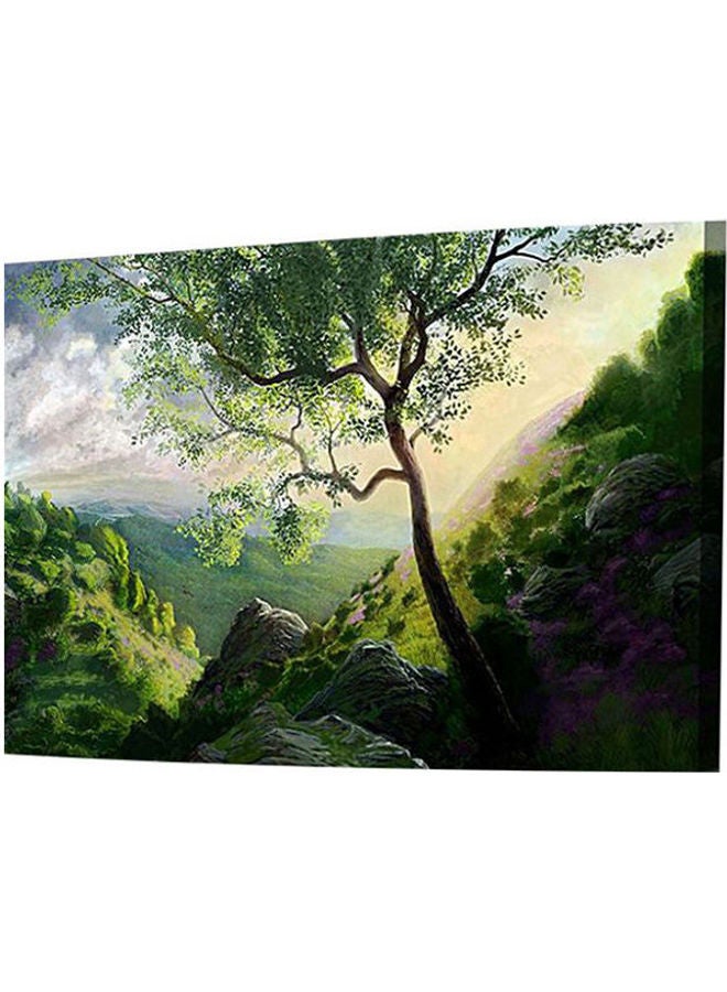 Modern Canvas Tableau - Tree in Forest Multicolour 70X100cm