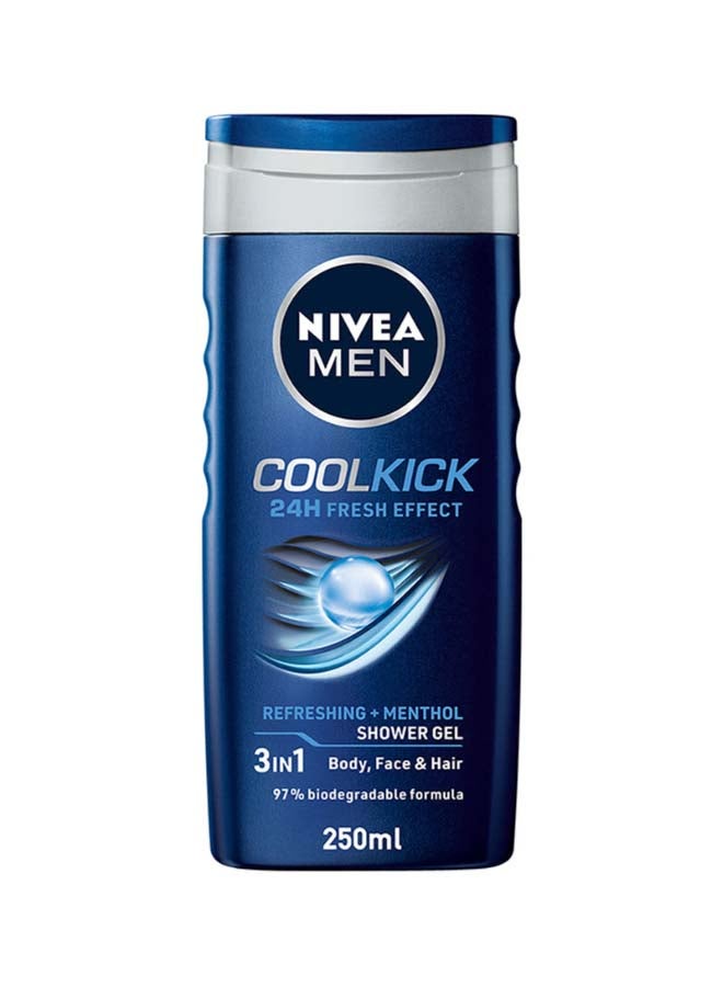 Men Cool Kick Three in One Shower Gel 24H Fresh Effect Refreshing Plus Menthol 250ml 