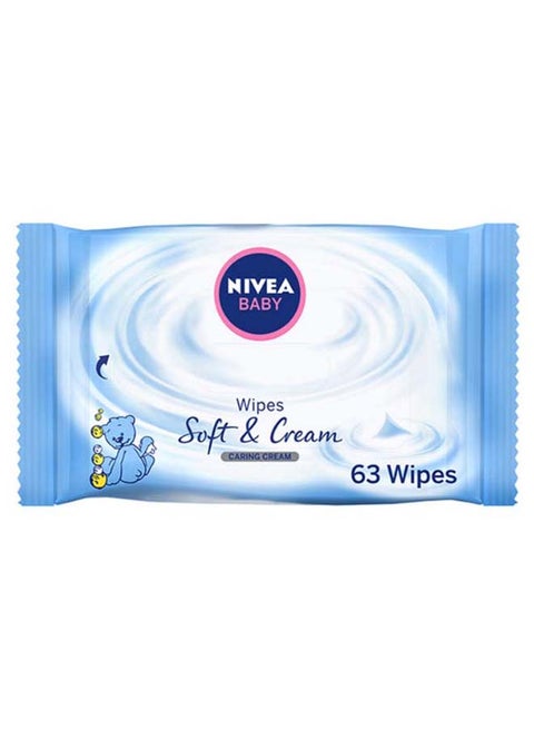 63-Piece Soft & Cream Baby Wipes