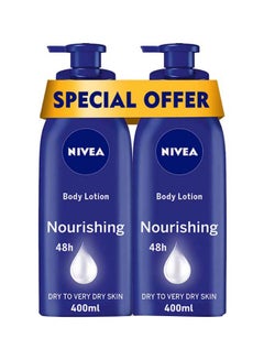 Nivea Nourishing Body Lotion, Almond Oil, Extra Dry Skin, 400ml, Pack of 2 White 400ml  - Image 1