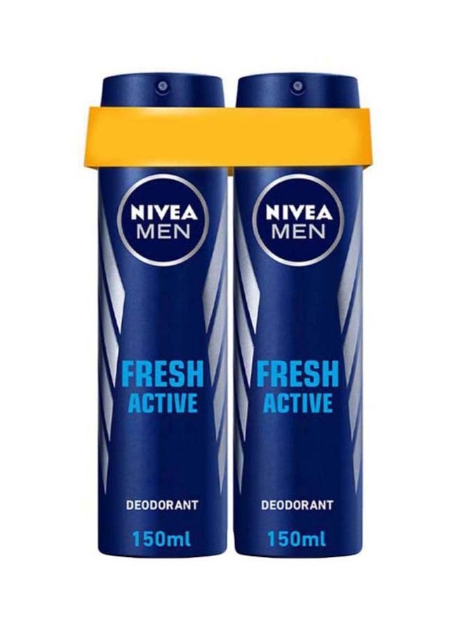 Nivea Pack Of 2 Fresh Active Deodorant 2x150ml - Image 1