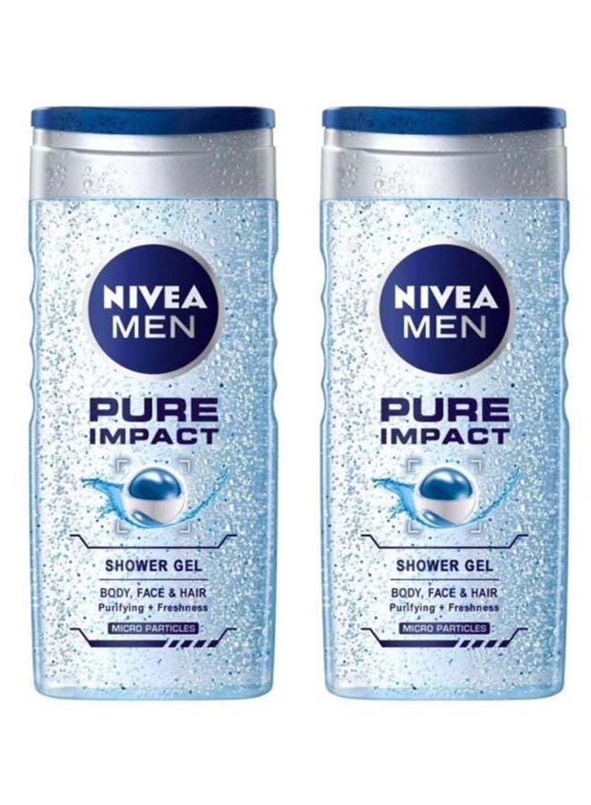 Nivea Pack Of 2 Pure Impact Shower Gel White 250x2ml