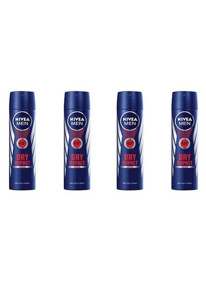 Nivea Pack Of 4 Dry Impact Plus Body Deodorant 600ml