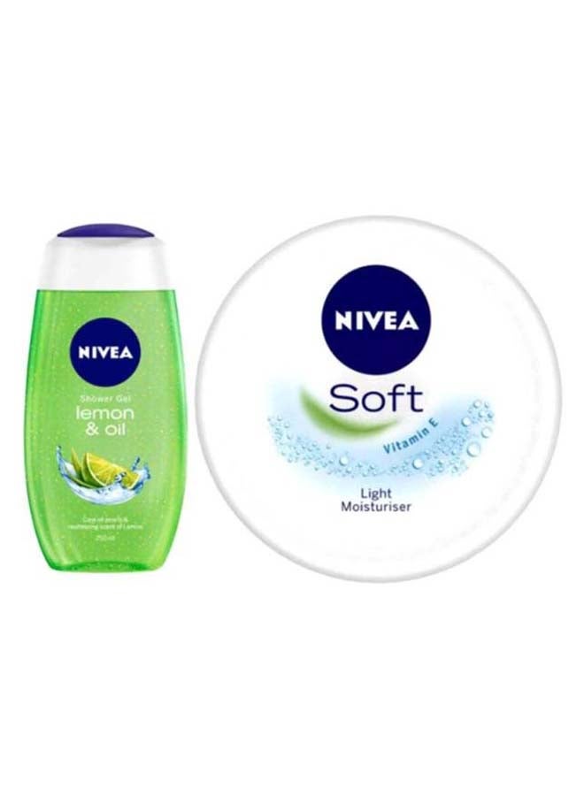 Nivea Lemon And Oil Shower Gel With Soft Light Moisturising Cream Shower Gel 250, Moisturising Cream 200ml - Image 1