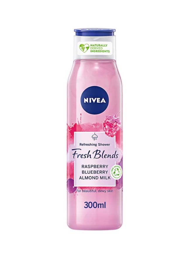 Nivea Fresh Blends Refreshing Shower Gel Raspberry Blueberry Almond Milk 300ml  - Image 1